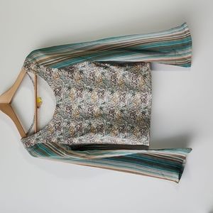 Vintage Boho Chic Printed Cotton Jersey Top